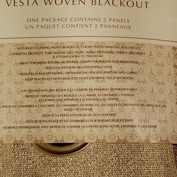 Exclusive Home VESTA  Room Darkening  Grommet Panels  2pc  SAND  52" x 108"  NEW - Picture 7 of 13